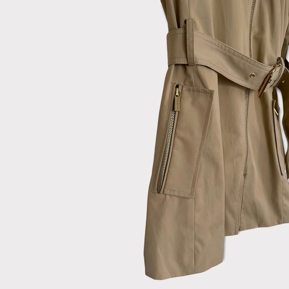 Michael Kors Belted Front Zip Trench Coat Jacket Small - Picture 10 of 12